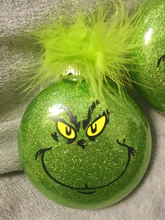 x Christmas Ornament-Grinch (Glass)