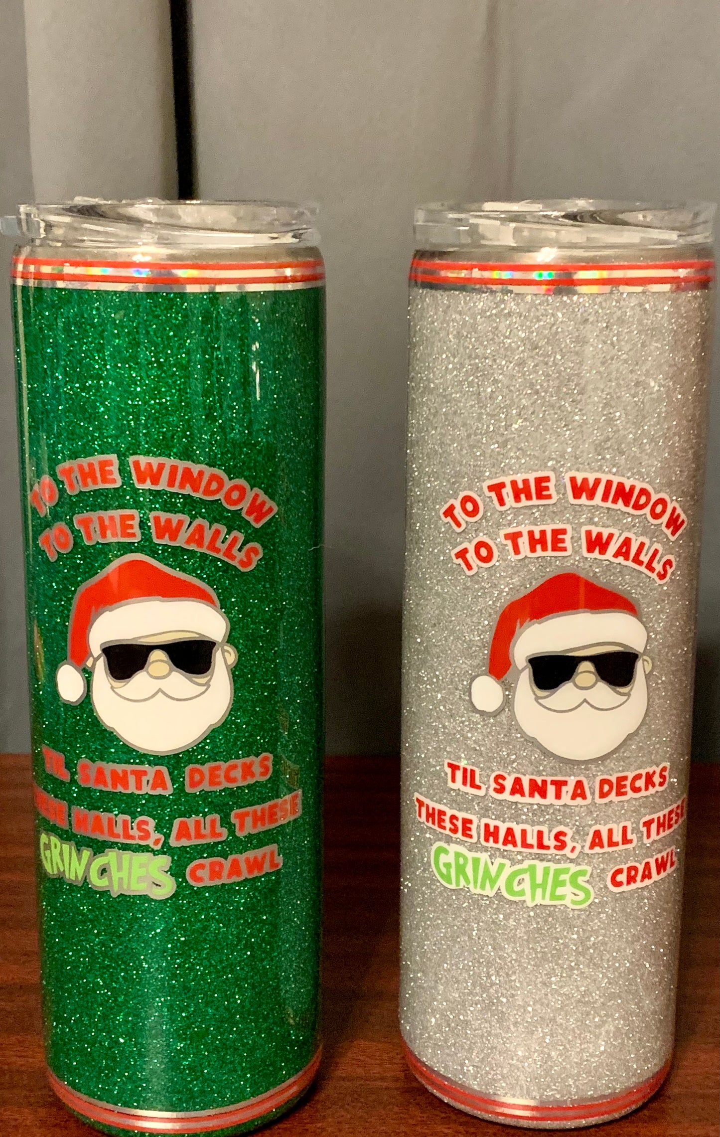 xSold Out 30oz Skinny- with Santa/Grinch Theme